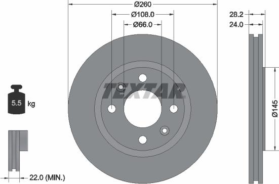 Textar 92078600 - Jarrulevy inparts.fi