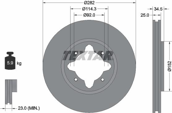 Textar 92078100 - Jarrulevy inparts.fi