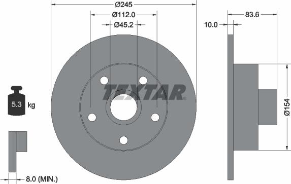 Textar 92072105 - Jarrulevy inparts.fi