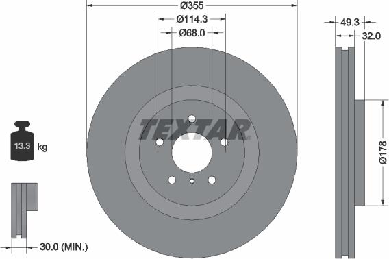 Textar 92199105 - Jarrulevy inparts.fi