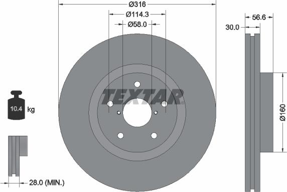 Textar 92199203 - Jarrulevy inparts.fi