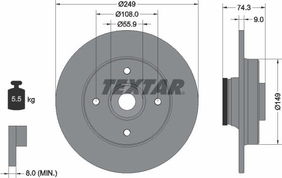 Textar 92194100 - Jarrulevy inparts.fi