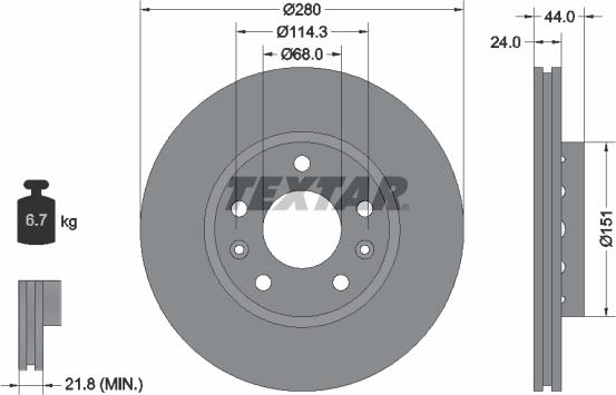 Textar 92195503 - Jarrulevy inparts.fi