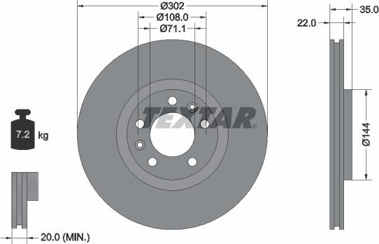 Textar 92197103 - Jarrulevy inparts.fi