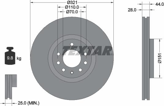 Textar 92149800 - Jarrulevy inparts.fi