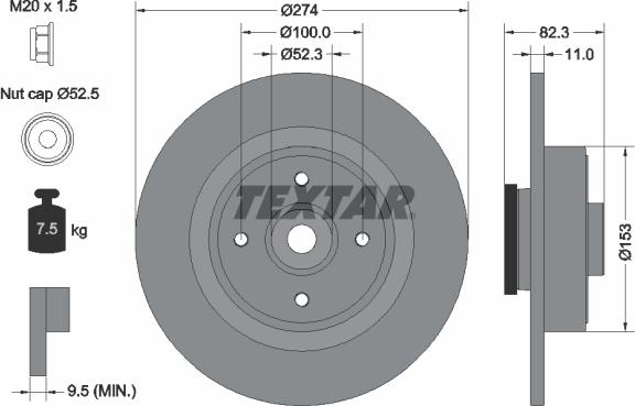 Textar 92141400 - Jarrulevy inparts.fi