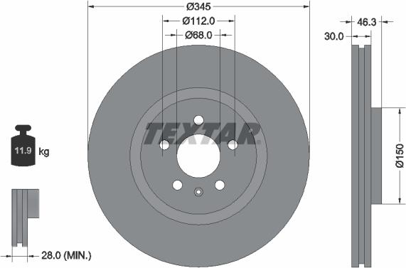 Textar 92143905 - Jarrulevy inparts.fi