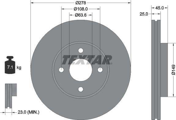 Textar 92159003 - Jarrulevy inparts.fi