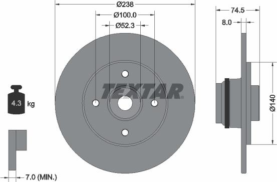 Textar 92154003 - Jarrulevy inparts.fi