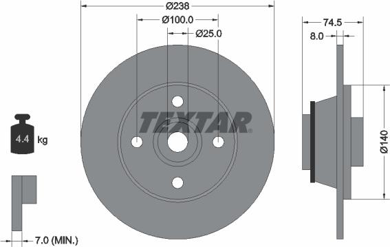 Textar 92154103 - Jarrulevy inparts.fi