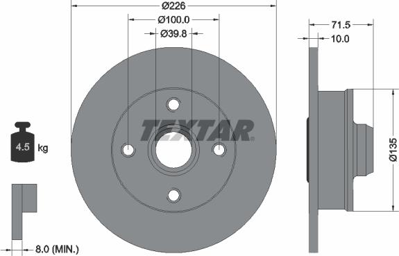 Textar 92154200 - Jarrulevy inparts.fi