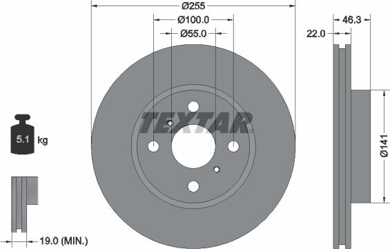 Textar 92156100 - Jarrulevy inparts.fi