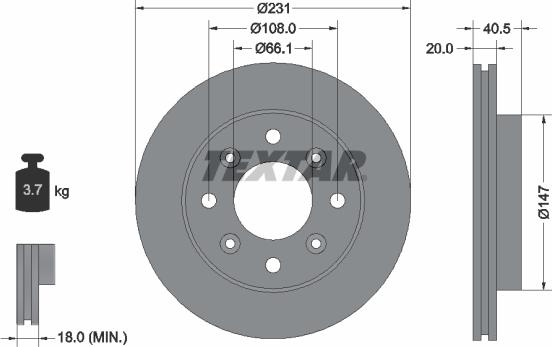 Textar 92158900 - Jarrulevy inparts.fi