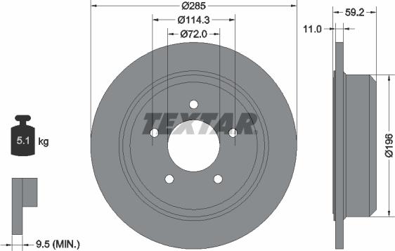 Textar 92169403 - Jarrulevy inparts.fi