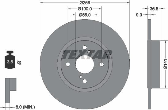 Textar 92169203 - Jarrulevy inparts.fi