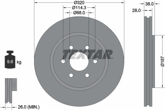 Textar 92164405 - Jarrulevy inparts.fi