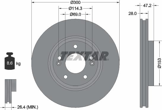 Textar 92166505 - Jarrulevy inparts.fi