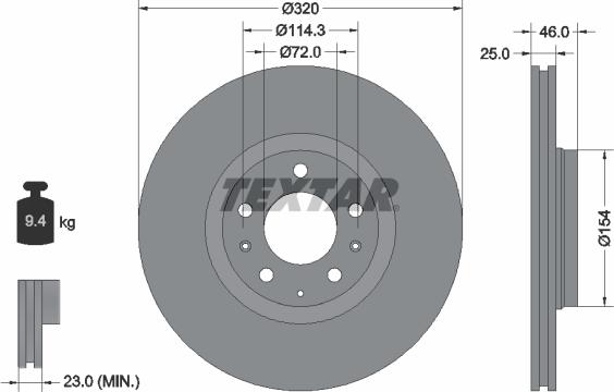 Textar 92166300 - Jarrulevy inparts.fi