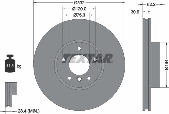 Textar 92160805 - Jarrulevy inparts.fi