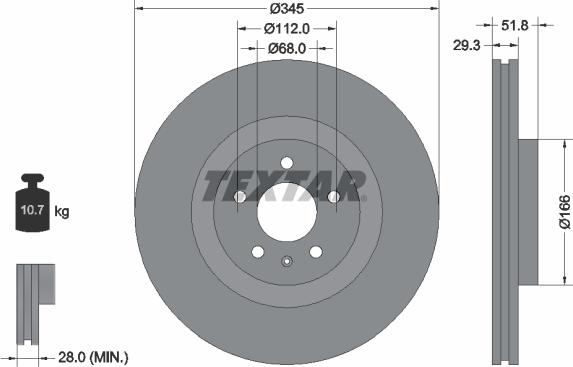 Textar 92160205 - Jarrulevy inparts.fi