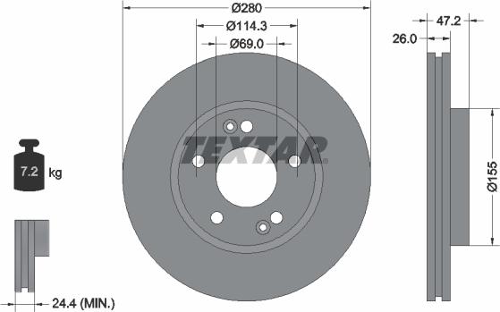 Textar 92161605 - Jarrulevy inparts.fi