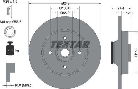 Textar 92168703 - Jarrulevy inparts.fi