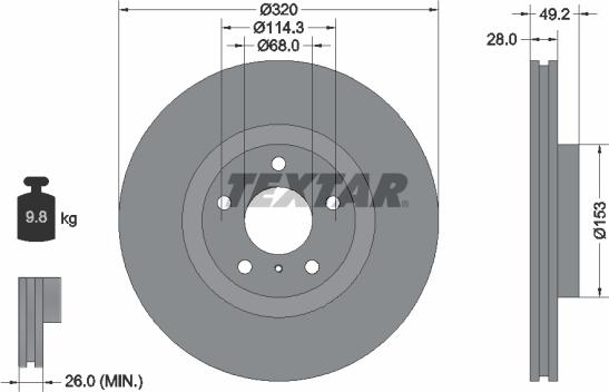 Textar 92162405 - Jarrulevy inparts.fi