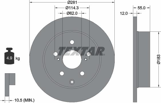 Textar 92162100 - Jarrulevy inparts.fi