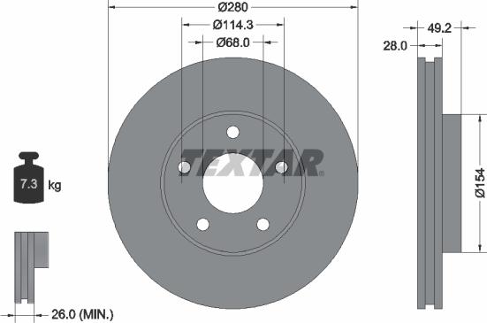 Textar 92109403 - Jarrulevy inparts.fi