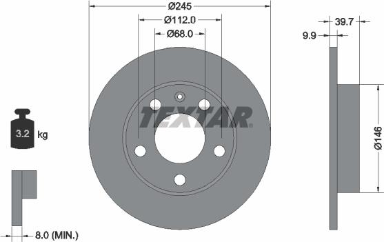 Textar 92106205 - Jarrulevy inparts.fi