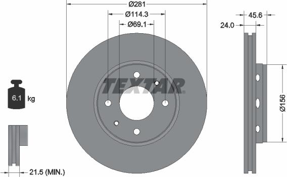 Textar 92100400 - Jarrulevy inparts.fi