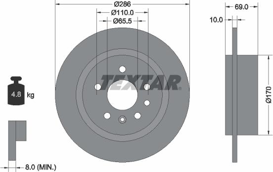 Textar 92100200 - Jarrulevy inparts.fi