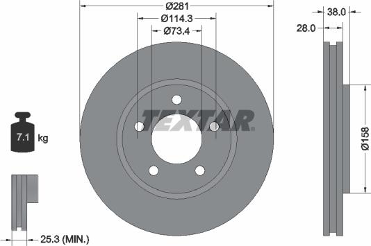 Textar 92108300 - Jarrulevy inparts.fi