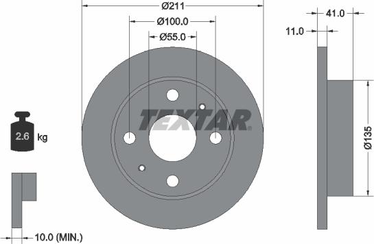 Textar 92103700 - Jarrulevy inparts.fi