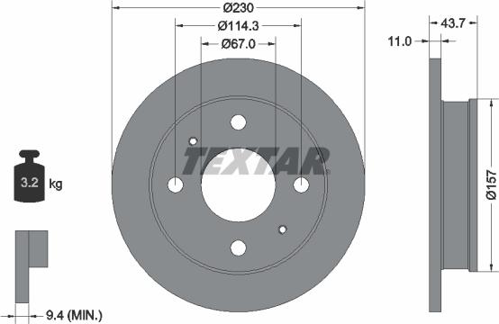 Textar 92102800 - Jarrulevy inparts.fi