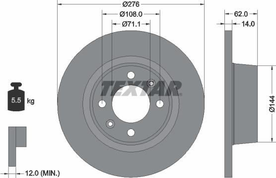 Textar 92107900 - Jarrulevy inparts.fi