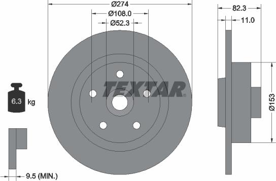 Textar 92119100 - Jarrulevy inparts.fi