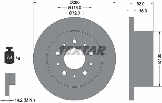 Textar 92116103 - Jarrulevy inparts.fi