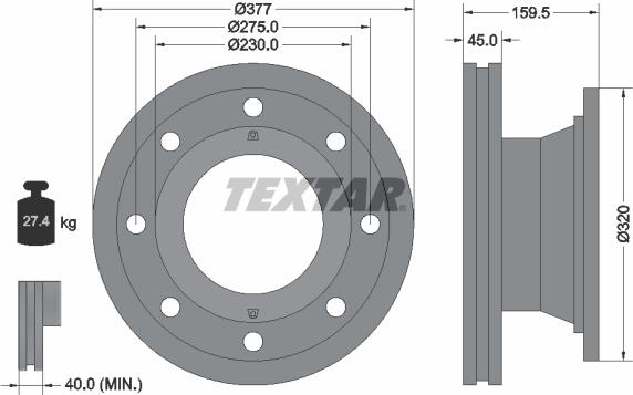 Textar 92116300 - Jarrulevy inparts.fi