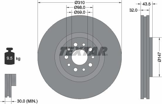 Textar 92118100 - Jarrulevy inparts.fi