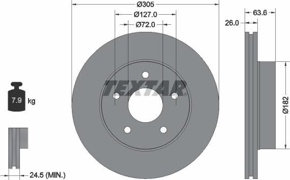 Textar 92113600 - Jarrulevy inparts.fi