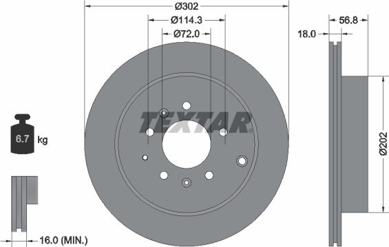 Textar 92180903 - Jarrulevy inparts.fi