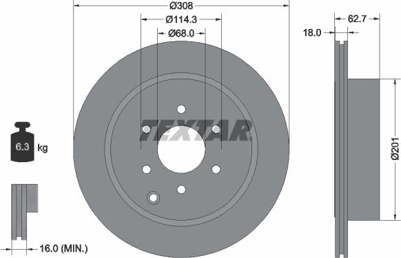 Textar 92181603 - Jarrulevy inparts.fi