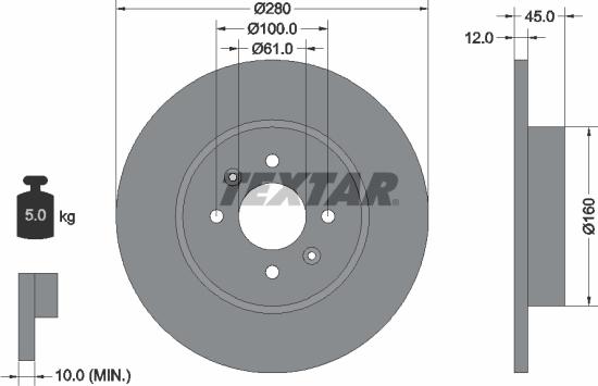 Textar 92181203 - Jarrulevy inparts.fi