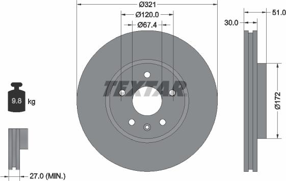 Textar 92187003 - Jarrulevy inparts.fi