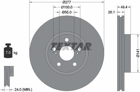 Textar 92135503 - Jarrulevy inparts.fi