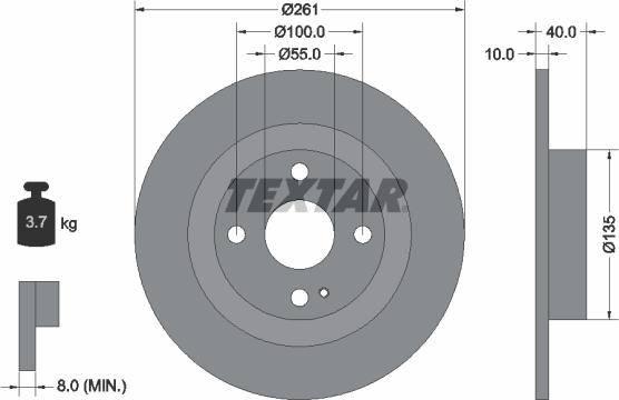 Textar 92130200 - Jarrulevy inparts.fi