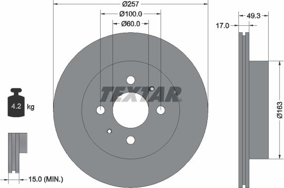 Textar 92131200 - Jarrulevy inparts.fi