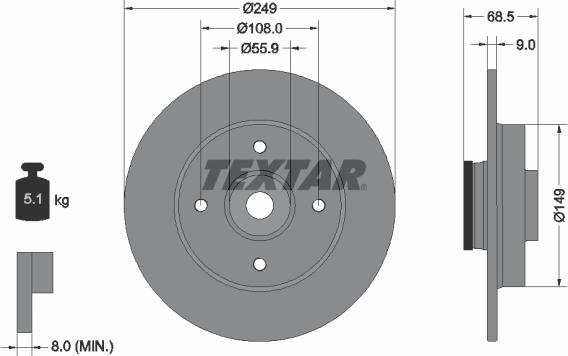 Textar 92133300 - Jarrulevy inparts.fi