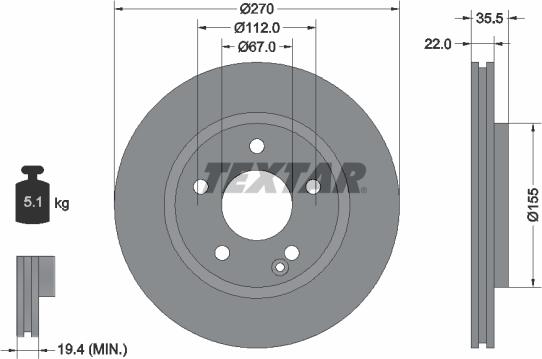 Textar 92124503 - Jarrulevy inparts.fi